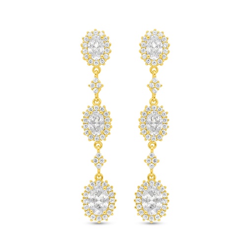 [EAR02CIT00WCZD001] Sterling Silver 925 Earring Golden Plated Embedded With Diamond Color And White Zircon