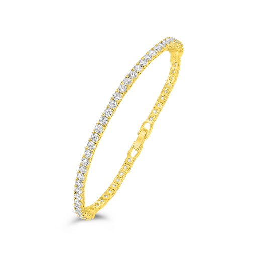 [BRC02WCZ00000B543] Sterling Silver 925 Bracelet Golden Plated Embedded With White Zircon