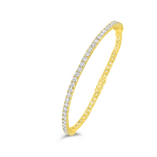[BRC02WCZ00000B546] Sterling Silver 925 Bracelet Golden Plated Embedded With White Zircon