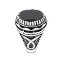 Sterling Silver 925 Ring Rhodium Plated Black CZ For Men