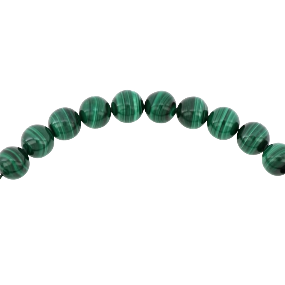 Rosary 33 Sterling Silver 925 Set Oxidized Embedded With Malachite Bead 10-11 ML LOGO