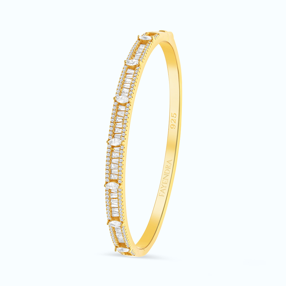 Sterling Silver 925 Bangle Gold Plated