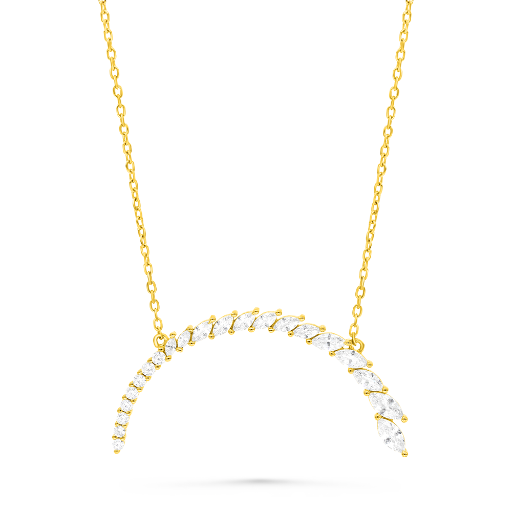 Sterling Silver 925 Necklace Rhodium And Gold Plated