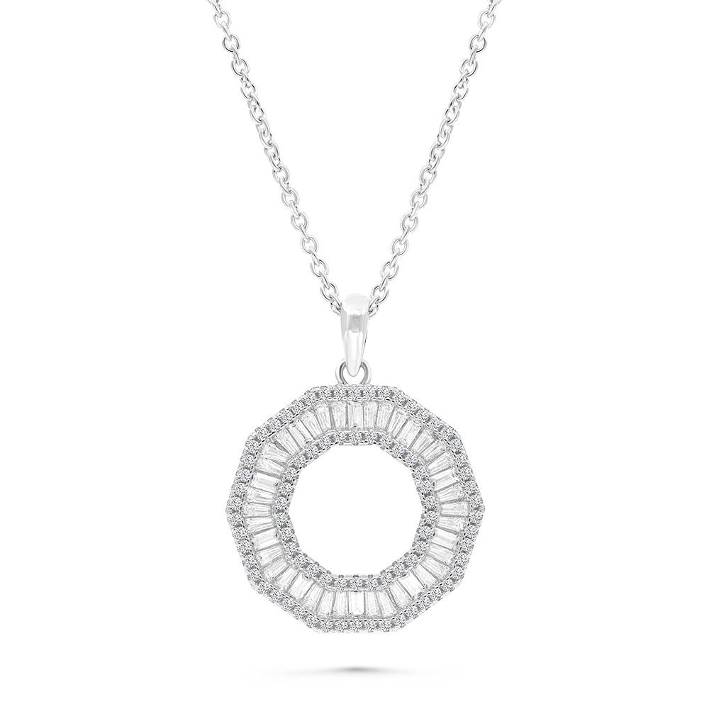 Sterling Silver 925 Necklace Rhodium Plated