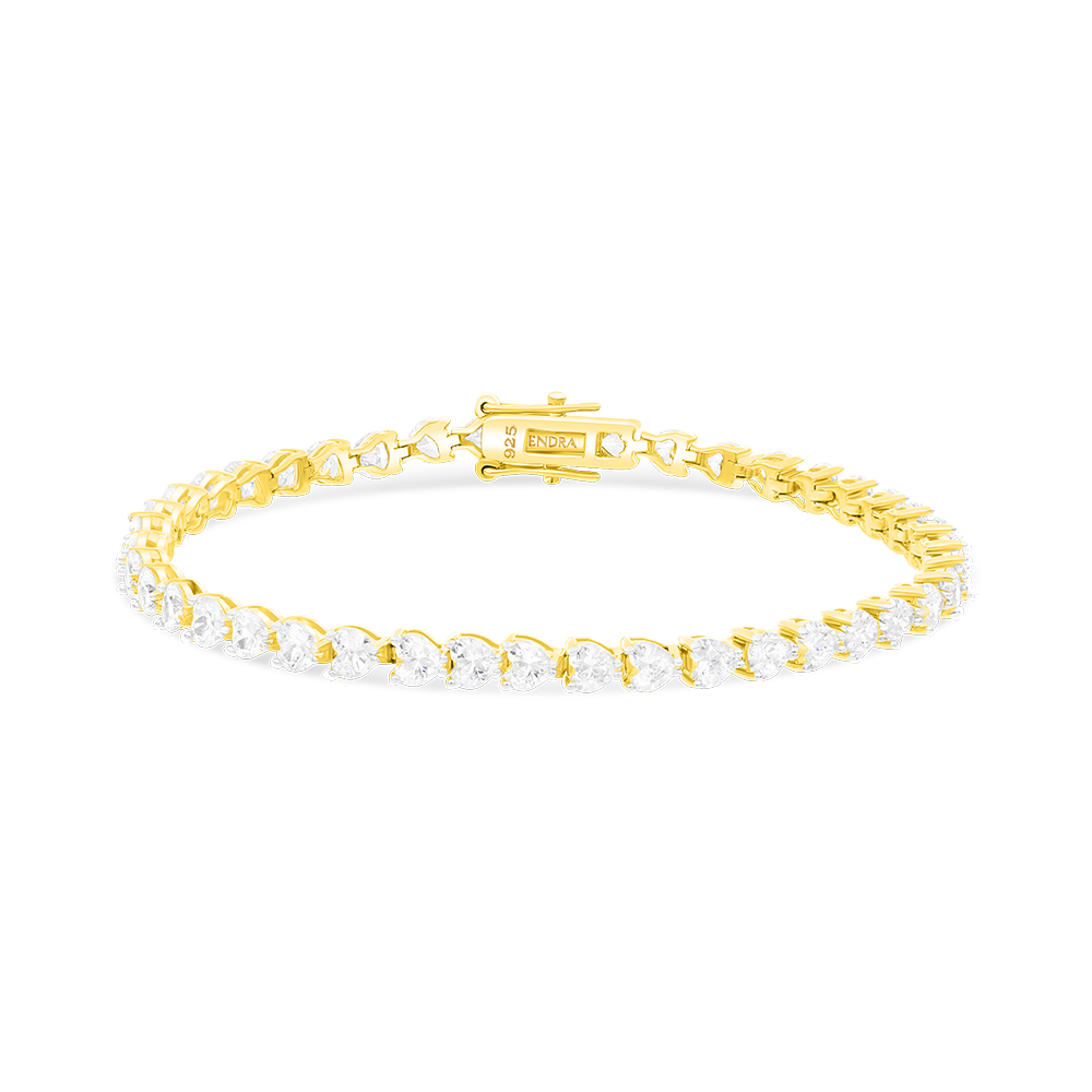 Sterling Silver 925 Bracelet Rhodium And Gold Plated