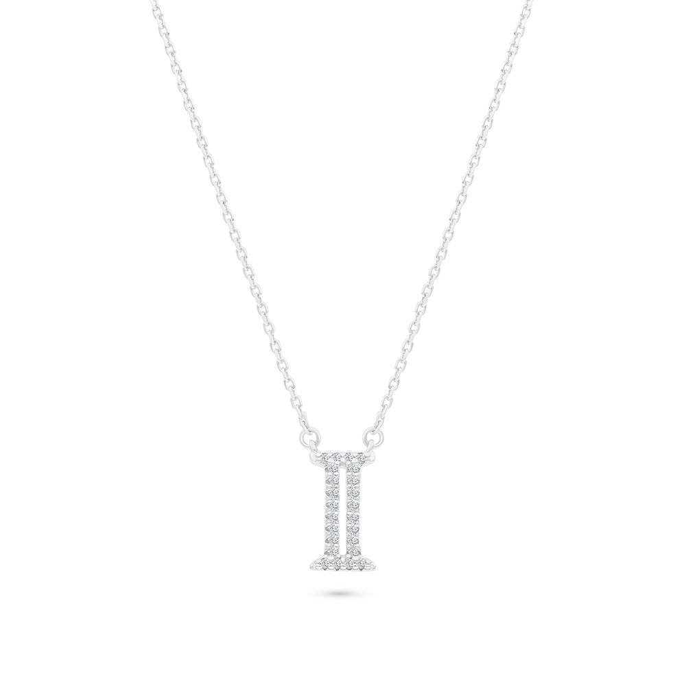 Sterling Silver 925 Necklace Rhodium Plated (I)