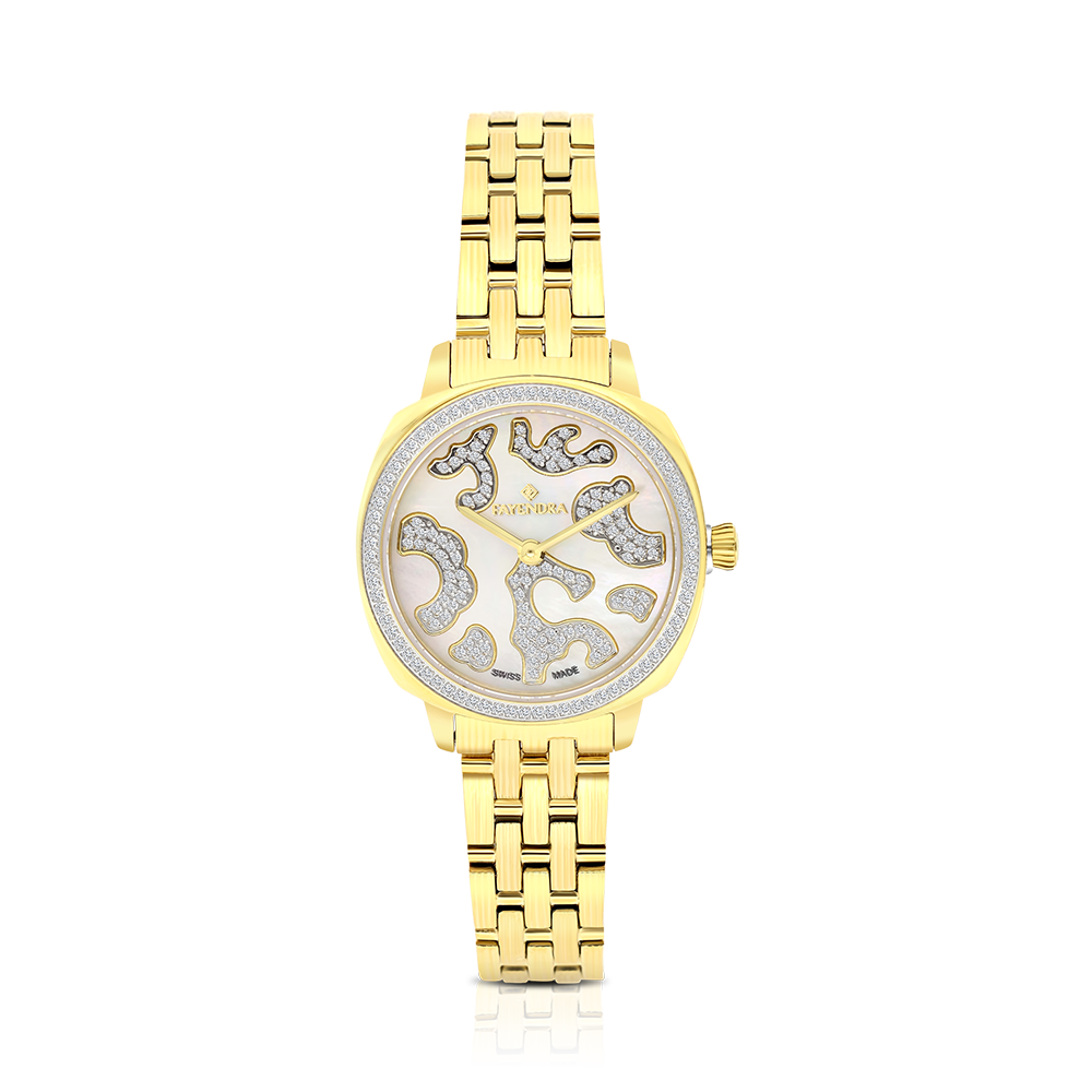 Stainless Steel 316L Watch Gold Plated MOP Dial For Women