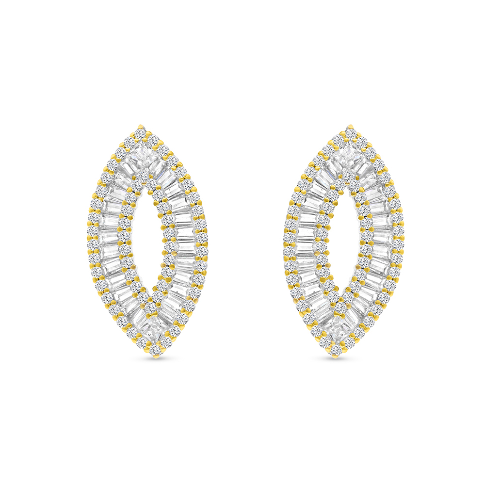 Sterling Silver 925 Earring Rhodium And Gold Plated