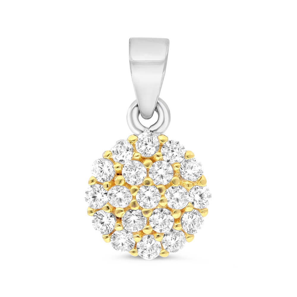 Sterling Silver 925 Pendant Rhodium And Gold Plated