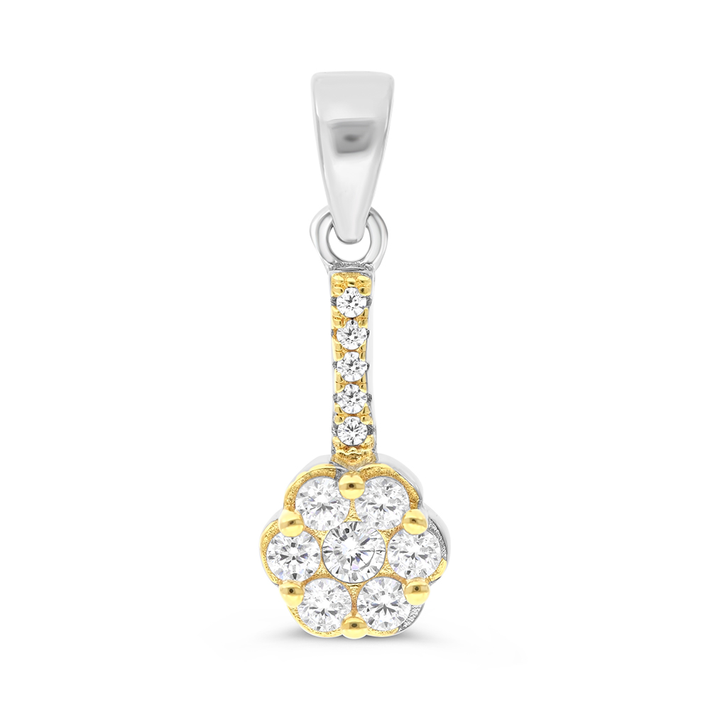 Sterling Silver 925 Pendant Rhodium And Gold Plated