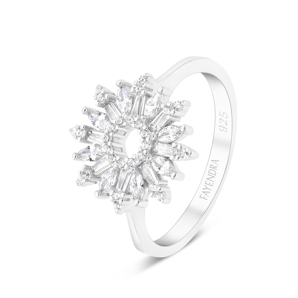 Sterling Silver 925 Ring Rhodium Plated