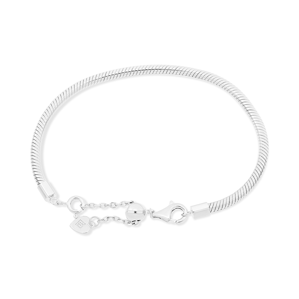 Sterling Silver 925 Bracelet Rhodium Plated - 19 CM