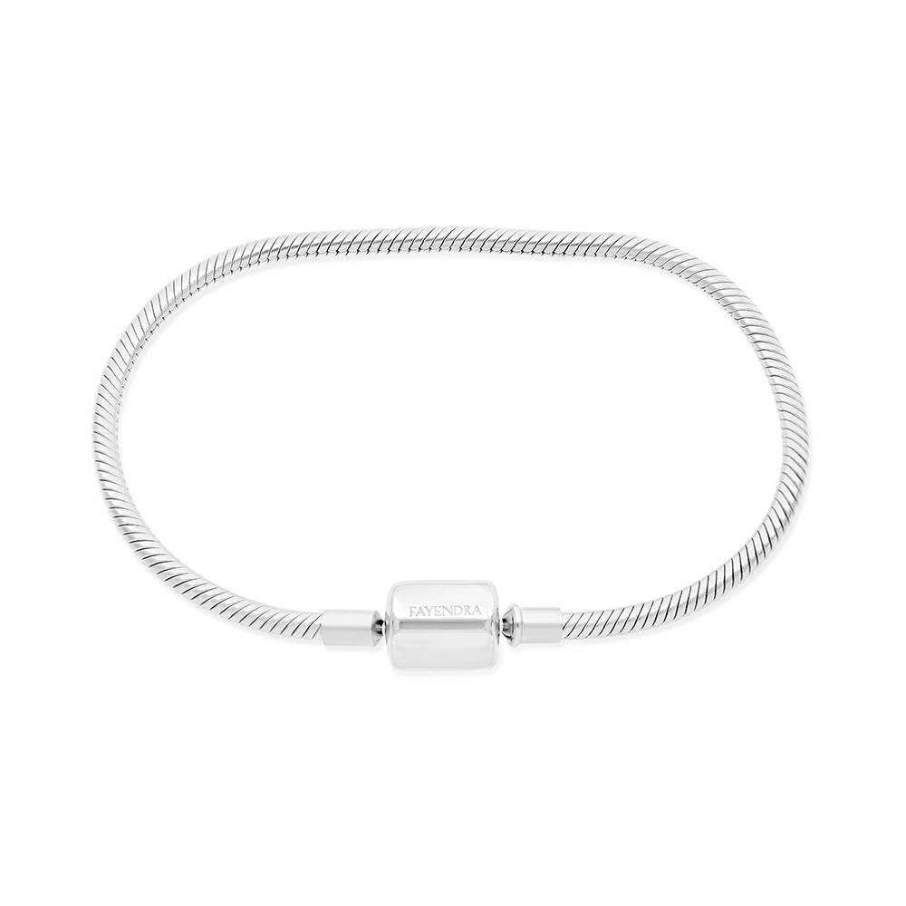 Sterling Silver 925 Bracelet Rhodium Plated- 19 CM