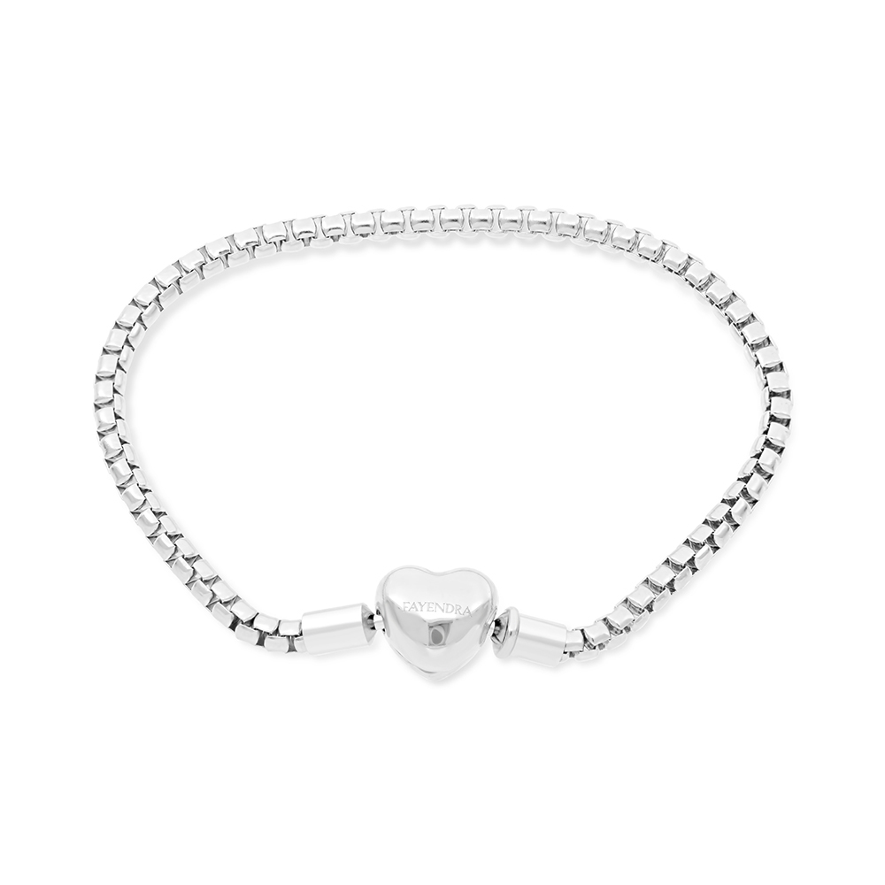 Sterling Silver 925 Bracelet Rhodium Plated - 19 CM