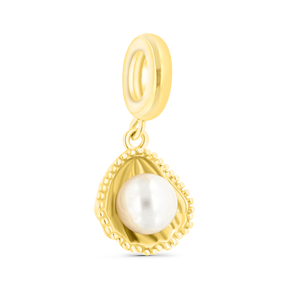 Sterling Silver 925 Pendant Gold Plated Embedded With White Shell Pearl