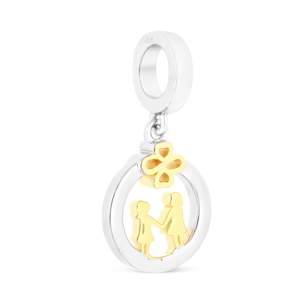 Sterling Silver 925 Pendant Rhodium And Gold Plated