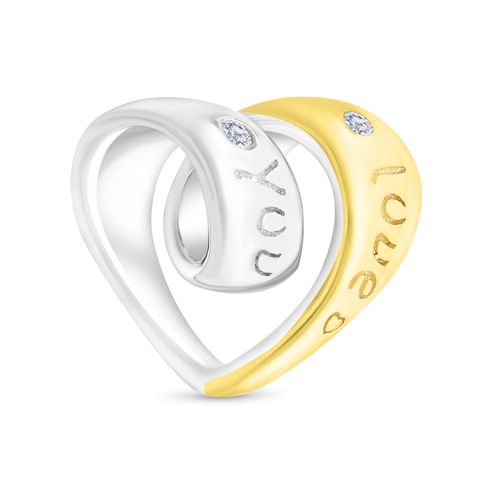 Sterling Silver 925 CHARM Rhodium And Gold Plated