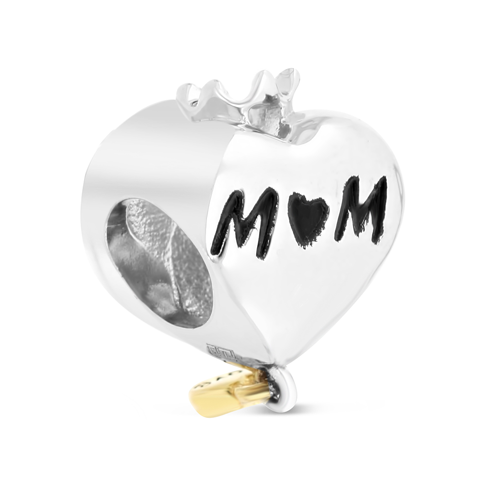 Sterling Silver 925 CHARM Rhodium And Gold Plated (MOM)