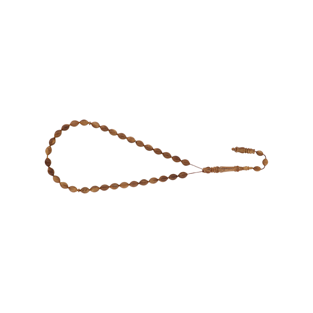 Rosary 33 Sterling Silver 925 Embedded With Cook Plain Olive 14*8 ML