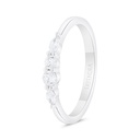 Sterling Silver 925 Ring Rhodium Plated Embedded With White Zircon 