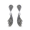 Sterling Silver 925 Earring Embedded With Marcasite Stones
