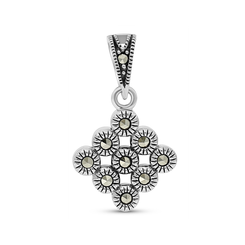 Sterling Silver 925 Pendant Embedded With Marcasite Stones