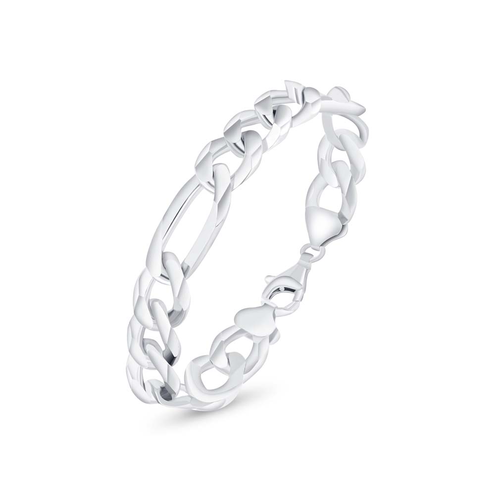 Italian Silver 925 Bracelet, Rhodium Plated For Men