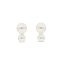 Sterling Silver 925 Earring Rhodium Plated Embedded With White Shell Pearl 