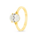 Sterling Silver 925 Ring Gold Plated Embedded With Yellow Zircon