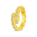 Sterling Silver 925 Ring Gold Plated Embedded With White CZ