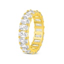 Sterling Silver 925 Ring Gold Plated Embedded With White CZ