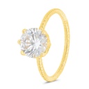 Sterling Silver 925 Ring Gold Plated Embedded With White CZ