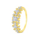 Sterling Silver 925 Ring Gold Plated Embedded With White CZ