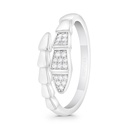 Sterling Silver 925  Ring Rhodium Plated Embedded With White CZ 