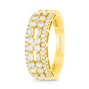 Sterling Silver 925  Ring Gold  Plated Embedded With White CZ 