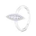 Sterling Silver 925 Ring Rhodium Plated Embedded With White CZ