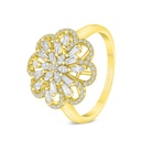 Sterling Silver 925 Ring Gold Plated Embedded With White CZ