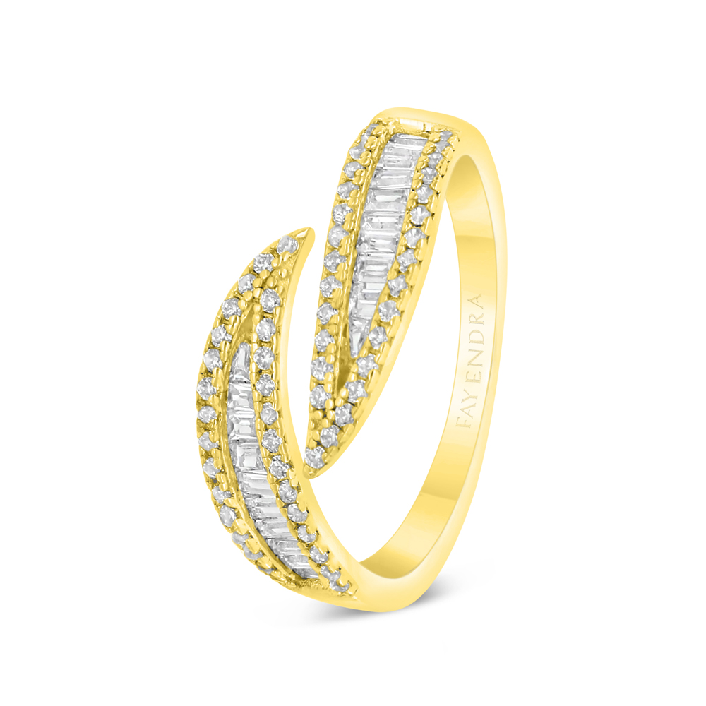 Sterling Silver 925 Ring Gold Plated Embedded With White CZ