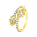 Sterling Silver 925 Ring Gold Plated Embedded With White CZ