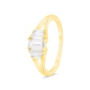 Sterling Silver 925 Ring Gold Plated Embedded With White CZ 
