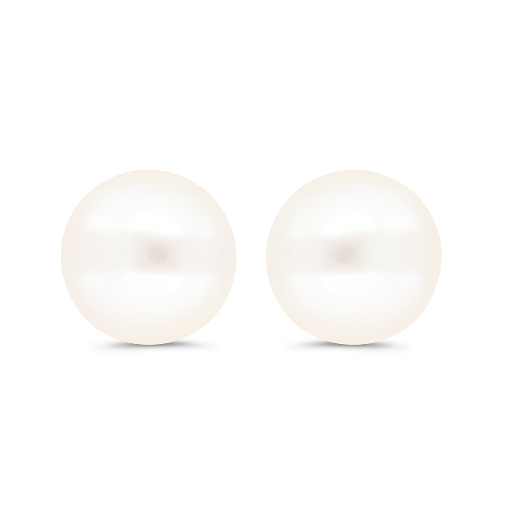 Sterling Silver 925 Earring Gold Plated Embedded With Natural White Pearl