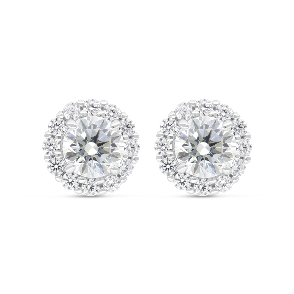 Sterling Silver 925 Earring Rhodium Plated Embedded With Yellow Zircon And White Zircon