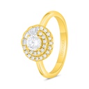 Sterling Silver 925 Ring Gold Plated Embedded With White Zircon 