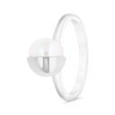 Sterling Silver 925 Ring Rhodium Plated Embedded With Natural White Pearl 