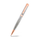 Fayendra Pen Gray And Rose Golden Plated Embedded With Striped Pattern