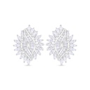 Sterling Silver 925 Earring Rhodium Plated Embedded With White Zircon