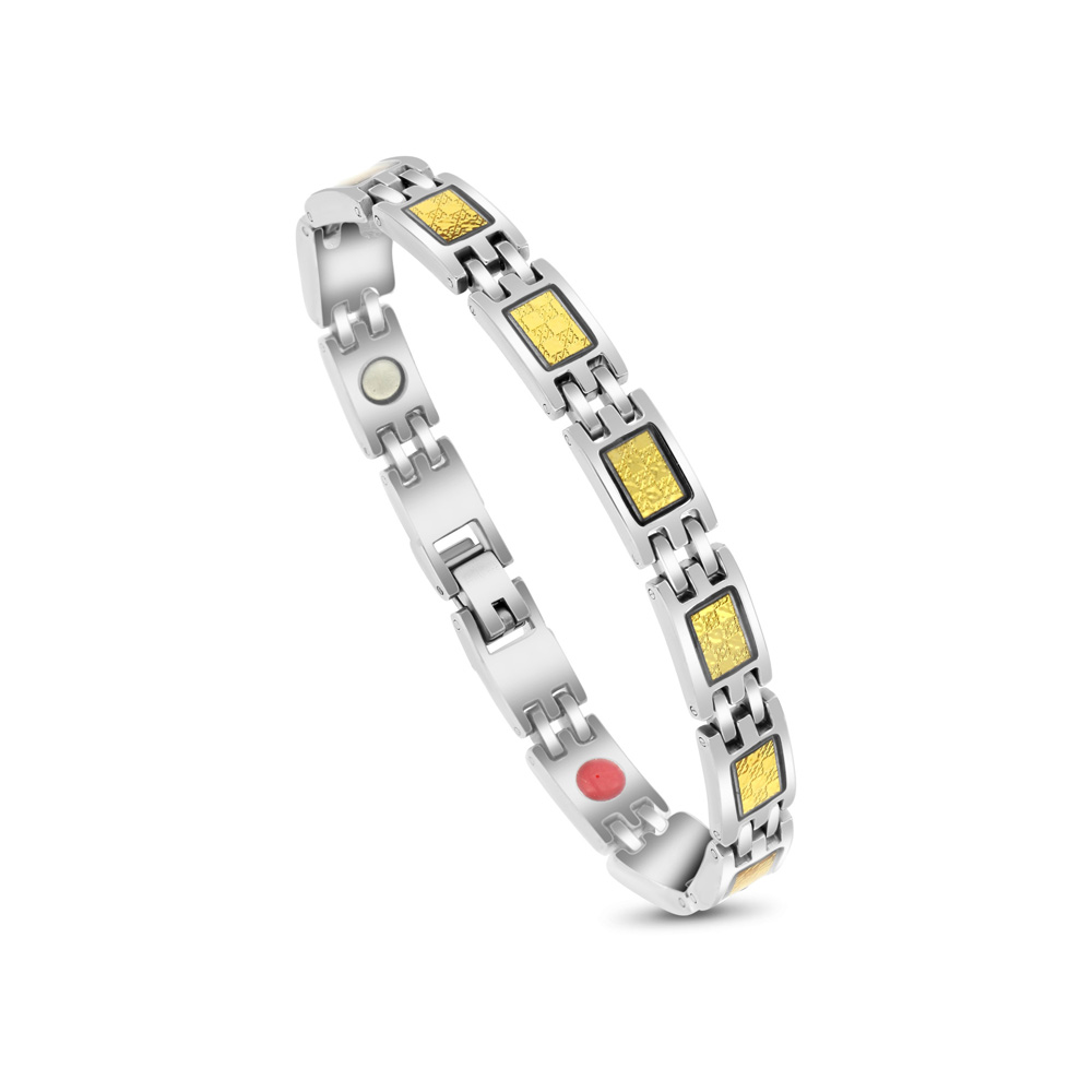 Stainless Steel 316L Bracelet, Silver And Gold Plated For Men