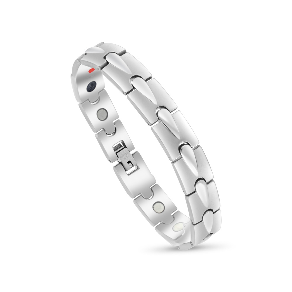 Stainless Steel 316L Bracelet, Silver Plated For Men