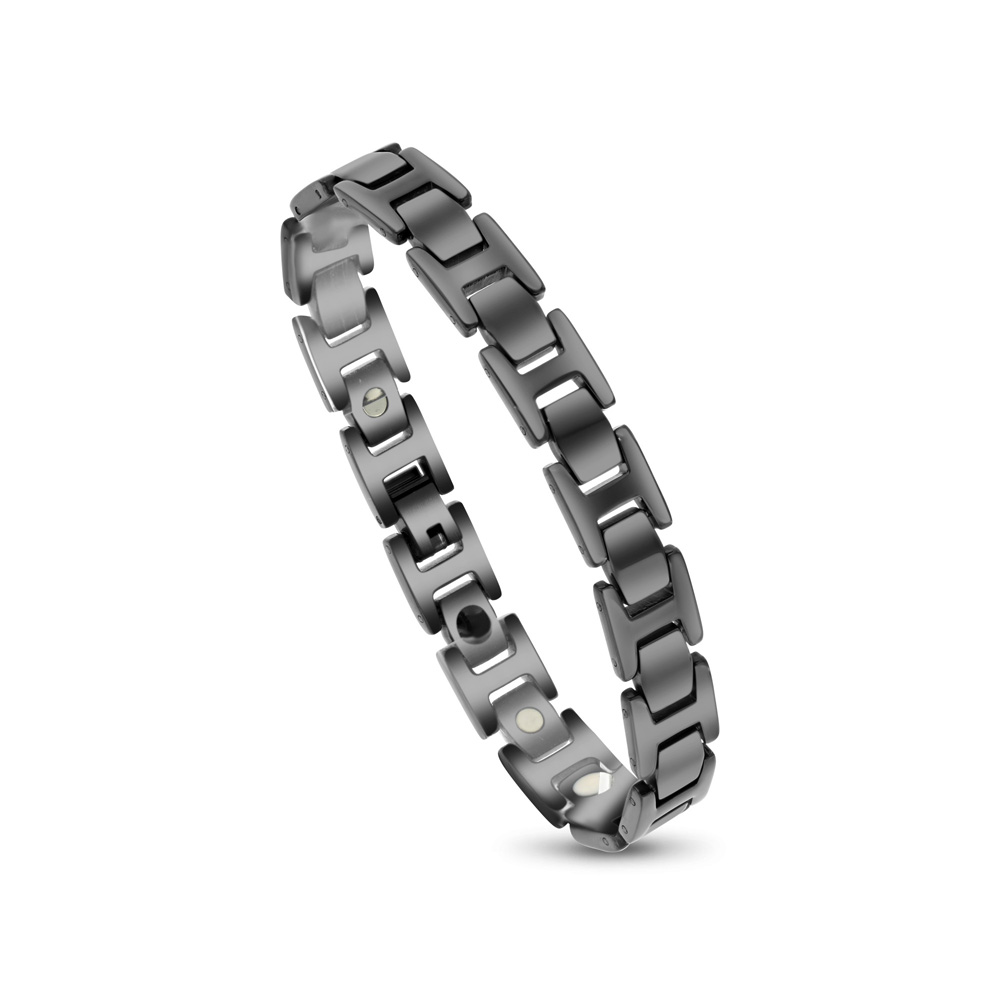 Stainless Steel 316L Bracelet, Black Plated For Men