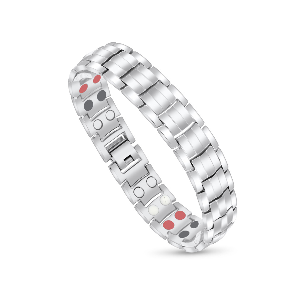 Stainless Steel 316L Bracelet, Silver Plated For Men